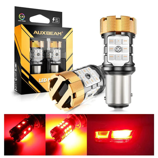 1157 BAY15D Ampoules LED pour feux stop et arrière 50W 4000LM sans erreur CAN-bus rouge B21-PRO série – 2 ampoules