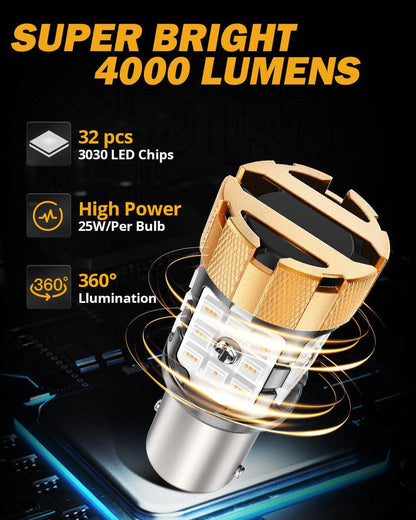 1157 BAY15D Ampoules LED pour feux stop et arrière 50W 4000LM sans erreur CAN-bus rouge B21-PRO série – 2 ampoules – vue 3