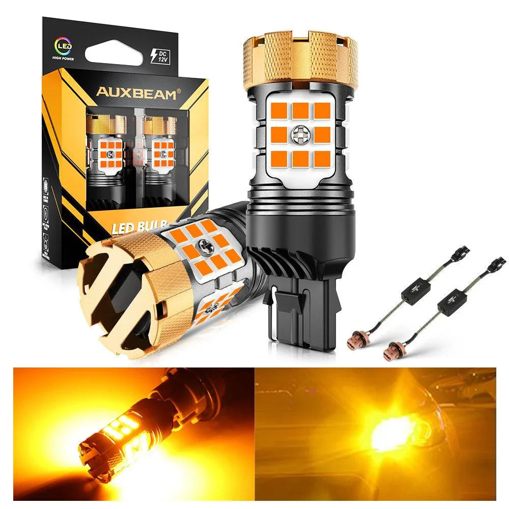 7440 7440A Ampoules LED pour clignotants avant/arrière et feux latéraux 50W 4000LM sans erreur CAN-bus 3000K orange B21-PRO…