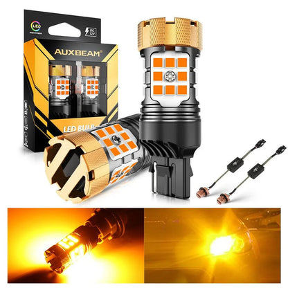 7440 7440A Ampoules LED pour clignotants avant/arrière et feux latéraux 50W 4000LM sans erreur CAN-bus 3000K orange B21-PRO