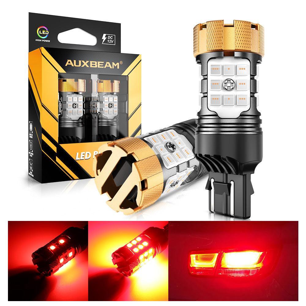 T20 7443 7440 Ampoules LED pour feux stop et arrière 50W 4000LM sans erreur CAN-bus rouge B21-PRO série – 2 ampoules