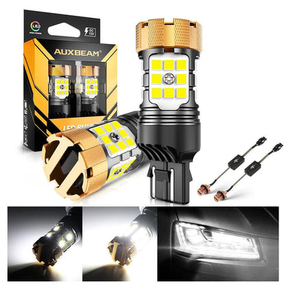 T20 7443 7440 Ampoules LED pour recul, clignotants, stop et feux arrière 50W 4000LM sans erreur CAN-bus 6500K blanc B21-PRO