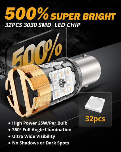 1157 BAY15D Ampoules LED pour feux stop et arrière 50W 4000LM sans erreur CAN-bus rouge B21-PRO série – 2 ampoules – vue 4