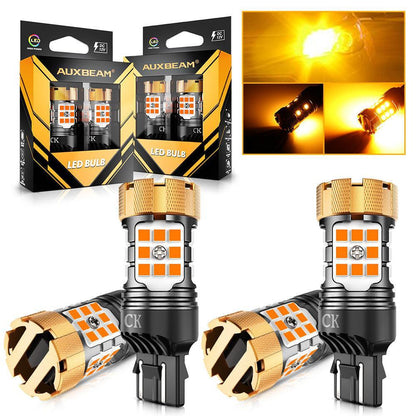 7443 US-CK Ampoules LED pour clignotants avant/arrière et feux latéraux 50W 4000LM sans erreur CAN-bus 3000K orange B21-PRO