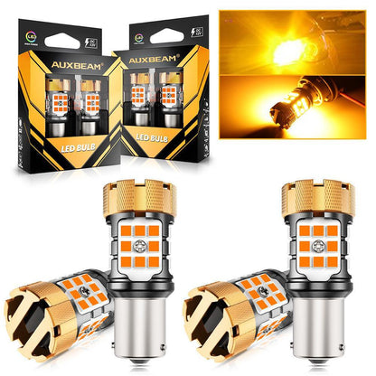 BAU15S 7507 Ampoules LED pour clignotants avant/arrière et feux latéraux 50 W 4 000 lm sans erreur CAN-bus 3 000 K orange