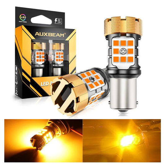 1156 BA15S Ampoules LED pour clignotants avant/arrière et feux latéraux 50W 4000LM sans erreur CAN-bus 3000K orange B21-PRO…