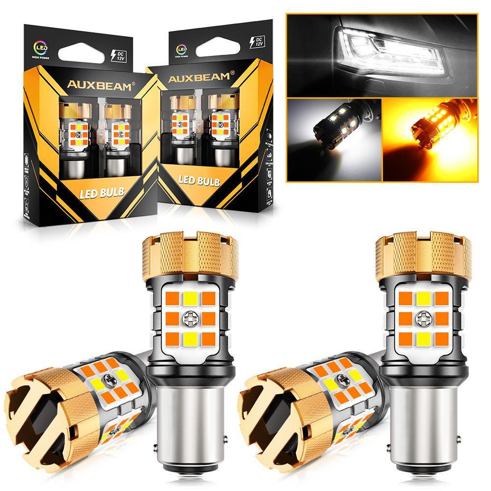 1157 BAY15D Ampoules LED pour clignotants avant et feux de jour 50W 4000LM sans erreur CAN-bus bicolore à commutation blanc…