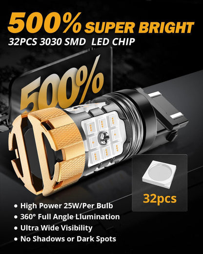 T25 3157 3156 Ampoules LED pour feux stop et arrière 50W 4000LM sans erreur CAN-bus rouge B21-PRO série – 2 ampoules – vue 5