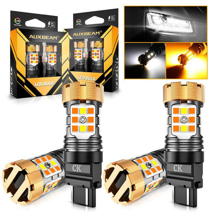 3157 US-CK Ampoules LED pour clignotants avant et feux de jour 50W 4000LM sans erreur CAN-bus bicolore à commutation blanc &