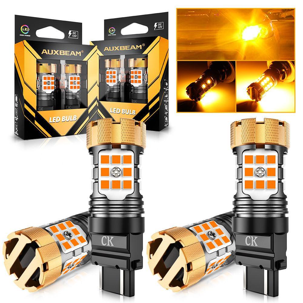 3157 US-CK Ampoules LED pour clignotants avant/arrière et feux latéraux 50W 4000LM sans erreur CAN-bus 3000K orange B21-PRO…