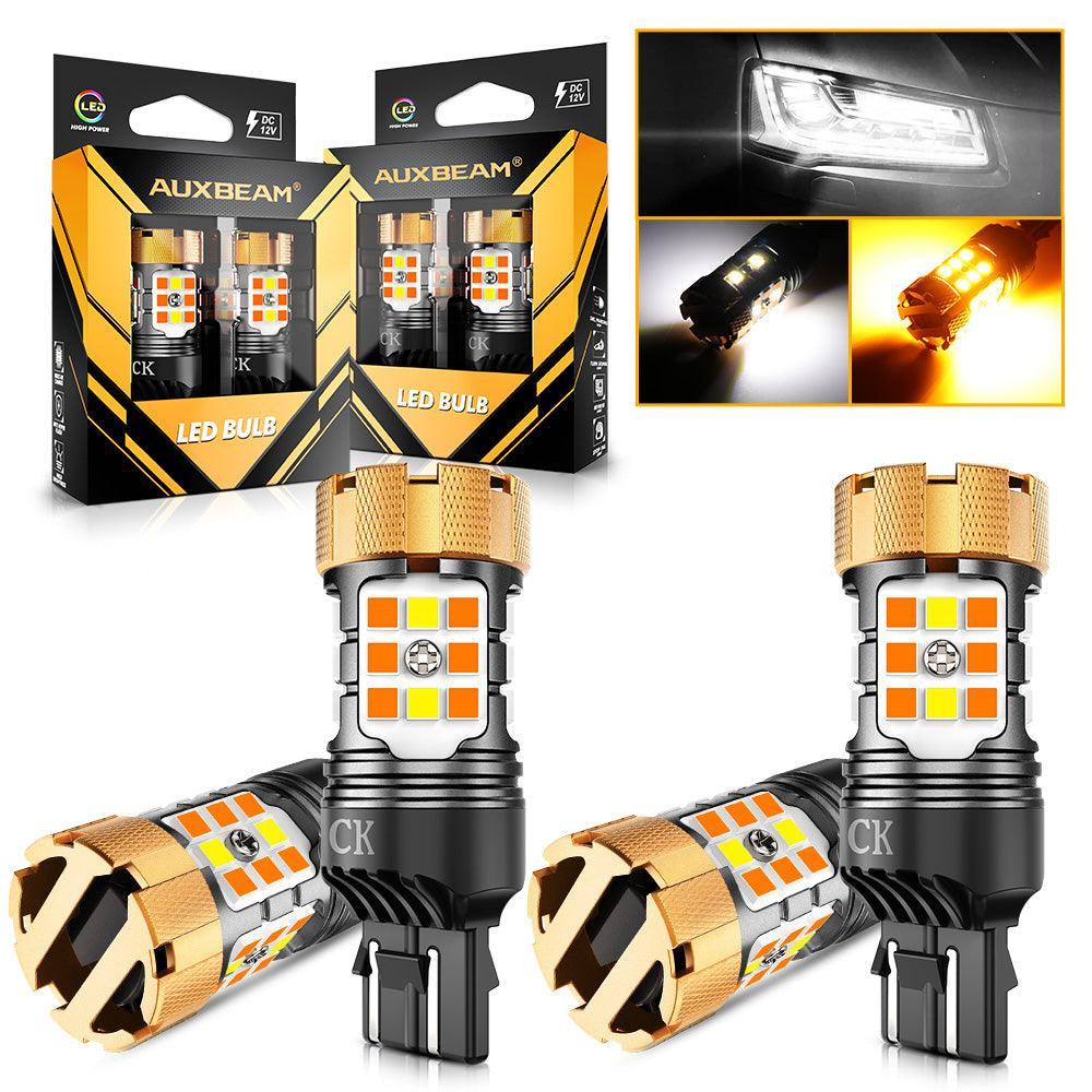 7443 US-CK Ampoules LED pour clignotants avant et feux de jour 50W 4000LM sans erreur CAN-bus bicolore à commutation blanc &…