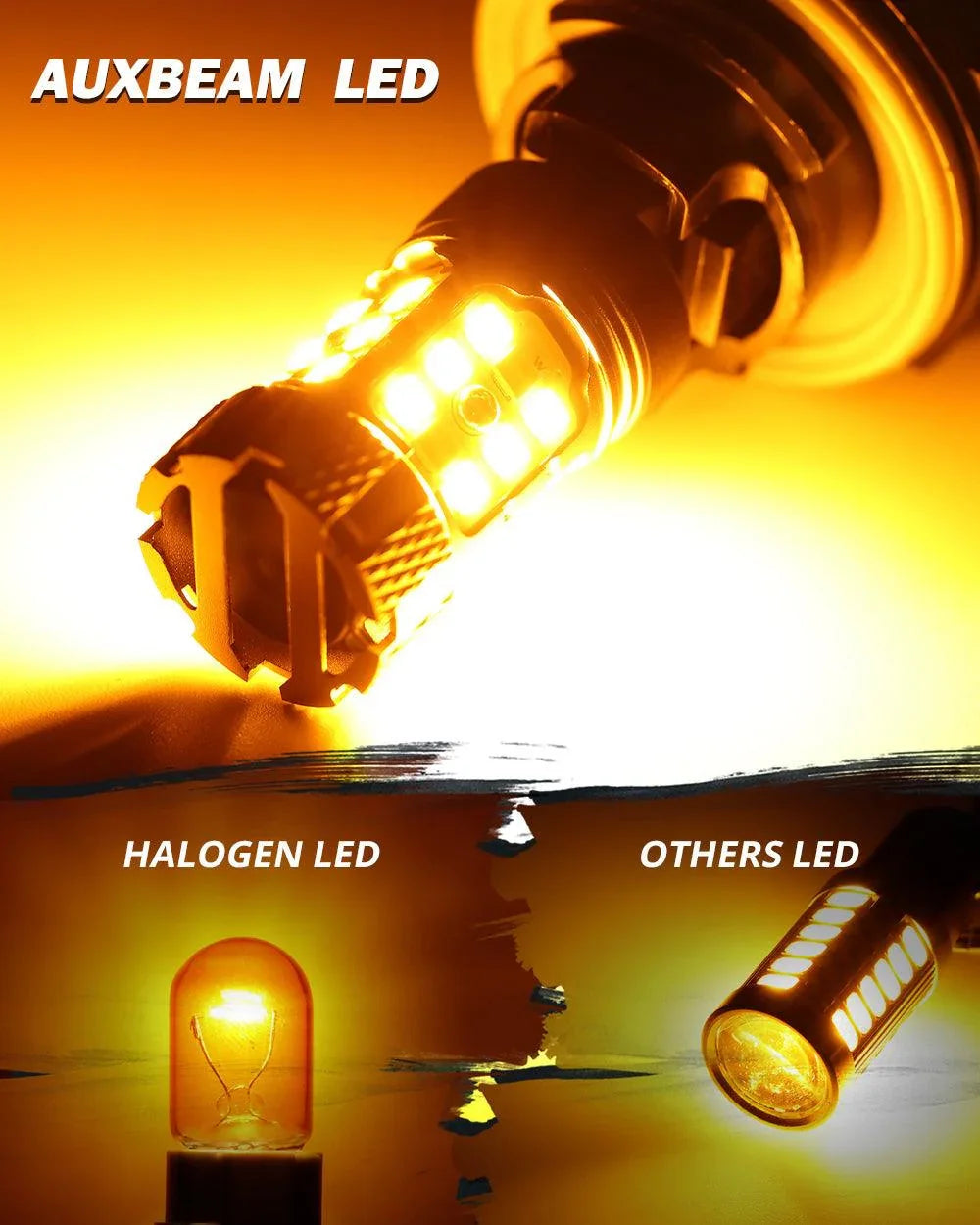 BAU15S 7507 Ampoules LED pour clignotants avant/arrière et feux latéraux 50W 4000LM sans erreur CAN-bus 3000K orange B21-PRO…