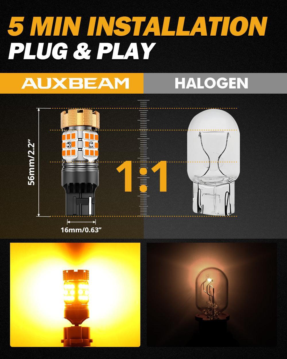 7440 7440A Ampoules LED pour clignotants avant/arrière et feux latéraux 50W 4000LM sans erreur CAN-bus 3000K orange B21-PRO…