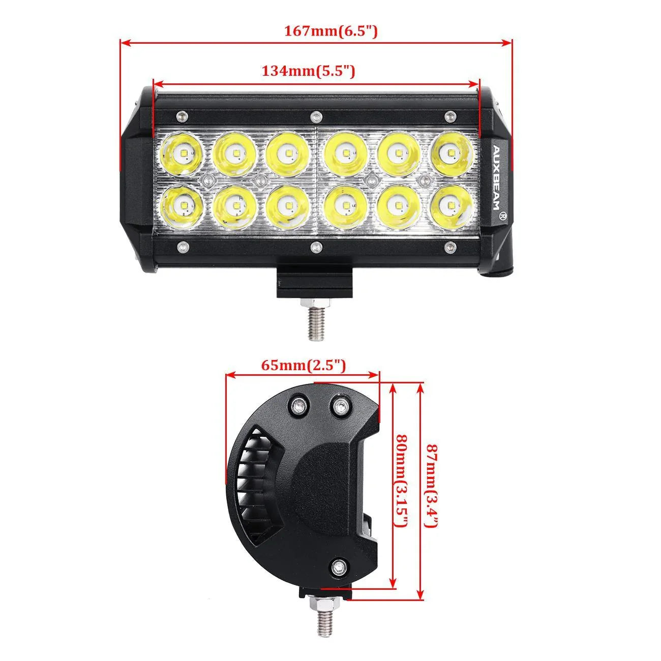 6.5 inch Classic-SM série Dual Row Barres LED 6000K blanc Spot/Flood – vue 7