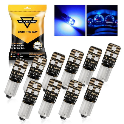 10 pièces bleu éclairage BA9S BA9 1895 1891 53 57 ampoules LED pour automobile intérieur plafonnier lecture plaque