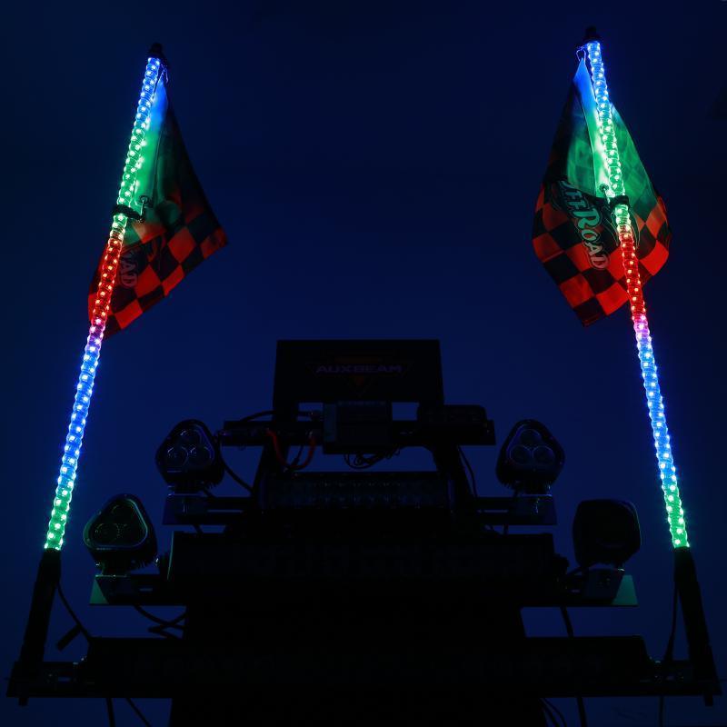 (2pcs/set) 3FT/4FT LED RGB Whip Lights avec clignotant & Brake Light, Bluetooth APP/ Remote Control – vue 11