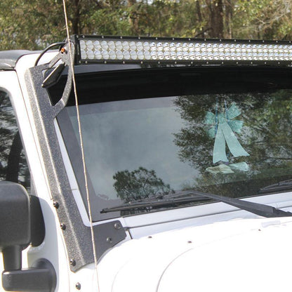 52″ droit Barres lumineuses pare-brise supports de montage pour 2007–2017 Jeep Wrangler JK – vue 3 – NOVADOMIO