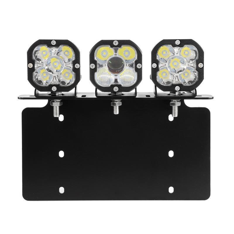 Barres LED Steel License Plate Mounting Bracket Front Bumper Holder Fit pour Most Trucks, Pickups, SUV, Jeep, 4x4, Cars (US…