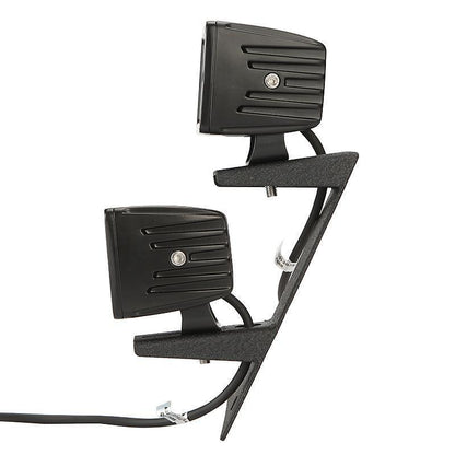 2 pièces noir Dual montant A supports inférieurs sur charnière de pare-brise Projecteurs LED compacts pour 2007–2017 Jeep