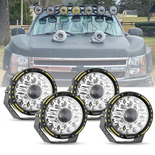(2pcs/4pcs set) 7 Inch 230W 33332LM 360-PRO série Custom Lens Offroad LED Driving Lights pour 2008 Chevy Silverado 1500 Chev…