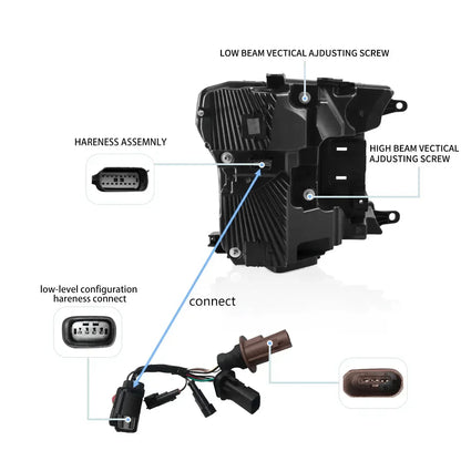 LED bloc optique avant projecteur double faisceau avec Start-up Animation noir/chromé pour 2018–2020 Ford F150 13th Gen – vue
