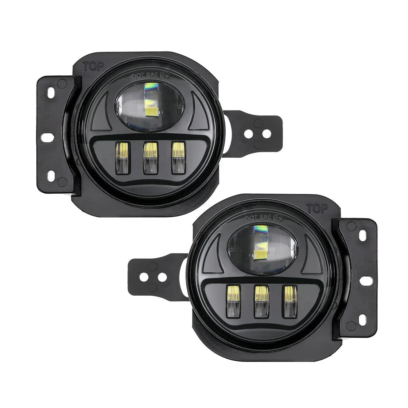 9'' Round 100W LED Headlights avec DRL & 4 Inch 30W LED Fog Lights avec Adapter Ring pour Jeep Wrangler JL 2018-2019 – vue 10