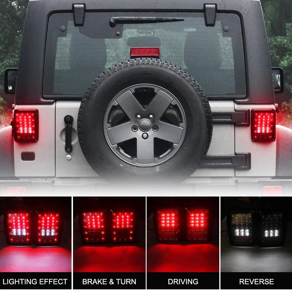 LED Smoke Tail Light + Front clignotant & Fender Flares feu latéral Light pour 2007-2017 Jeep Wrangler JK – vue 9