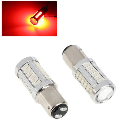 1157 BAY15D Ampoules LED pour feux stop et arrière 20W 4000LM rouge 33LED série – 2 ampoules – vue 10 – NOVADOMIO