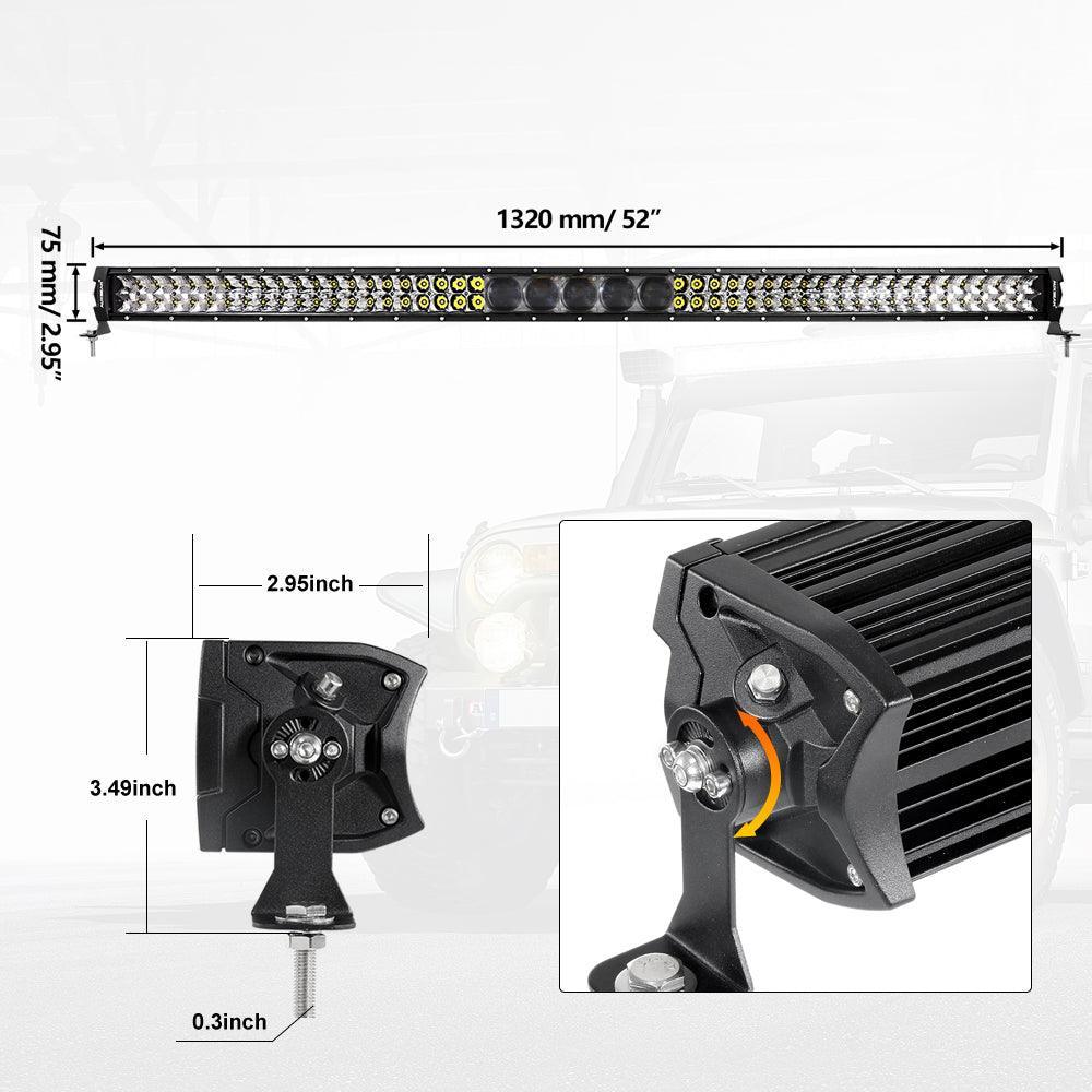 52 Inch 5D-PRO série Barres LED & Car Roof Windshield Barres LED Mounting Bracket pour Ford Bronco 2/4 Door 2021 2022 – vue 9