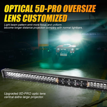 7″ LED Halo phares + 5D-PRO 52″ droit Barres LED + pare-brise supports de montage + 18 W faisceau large projecteurs LED