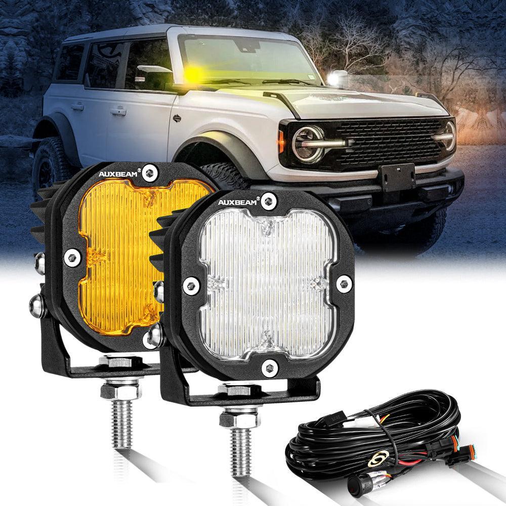 XP-ULTRA série 3 Inch 80W faisceau large LED Pods orange&blanc Offroad Lights