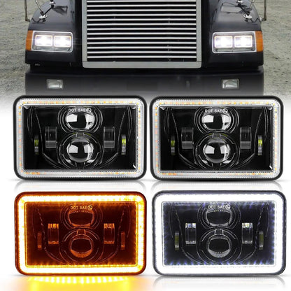 4×6 phares LED Hi/Lo optique scellée avec DRL&clignotant homologation DOT pour Peterbil Kenworth Freightline – vue 10