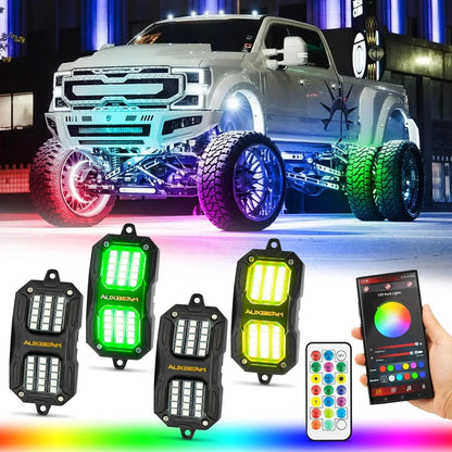 NEW Vibrant série | Upgraded RGB LED éclairages de soubassement Kit Multicolor Neon éclairage sous caisse avec Bluetooth APP