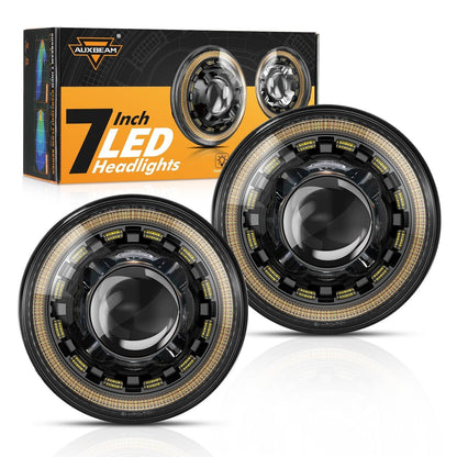 Starlight Flow série 7″ 135 W homologation DOT phares LED avec DRL&clignotant High feux de croisement pour Jeep Wrangler JK