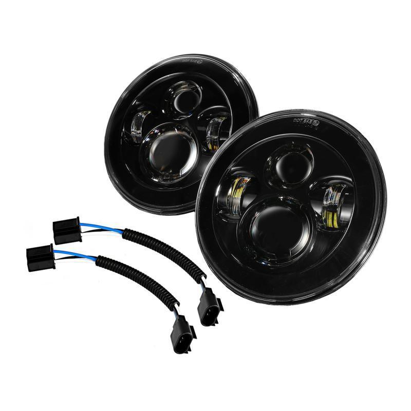 7'' LED Headlight Replacement And 4'' 30W LED Fog Lights avec blanc DRL+orange clignotant pour Jeep Wrangler2007-2018 JK – v…