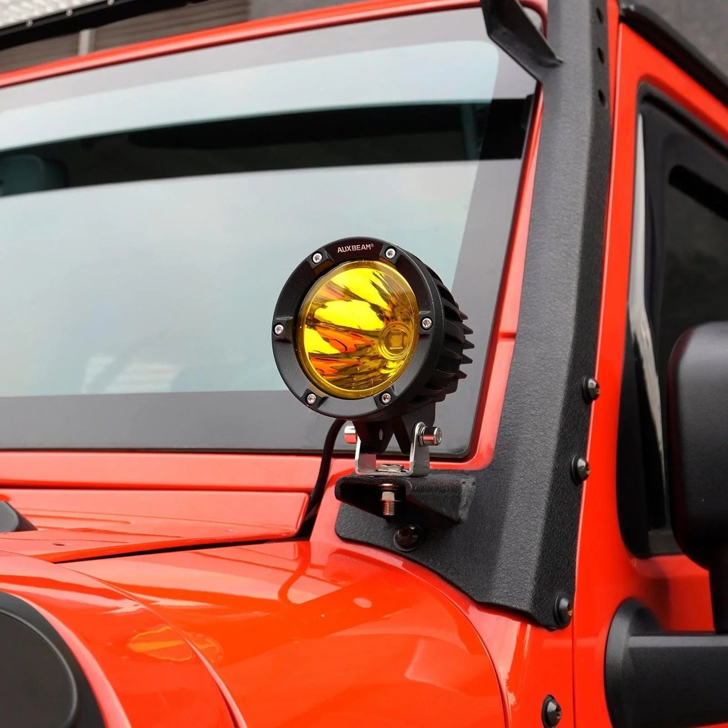C4 série | 4 Inch 100W Spot Round LED Pods orange LED Driving Lights – vue 10