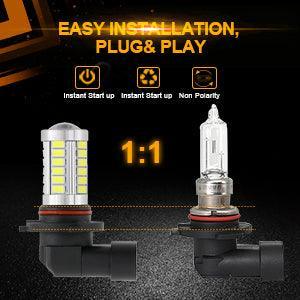 H10 9145 9140 HB3 LED Fog Light/DRL 50W 4000LM 6500K blanc 33LED série – 2 ampoules – vue 6 – NOVADOMIO