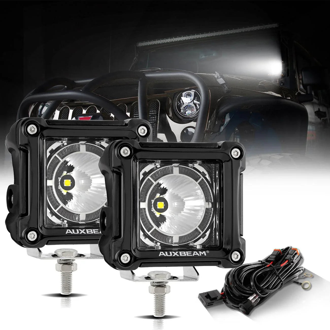 (2pcs/set) 3 inch 40W Projecteurs LED compacts avec DRL pour SUV ATV UTV Trucks Pickup Boat