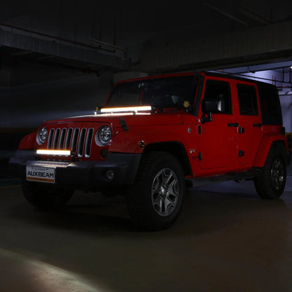 SP-DRL série 22″ 114 W 12 440 lm simple rangée tout-terrain Barres LED avec orange&blanc DRL – vue 4 – NOVADOMIO