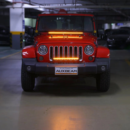 SP-DRL série 22″ 114 W 12 440 lm simple rangée tout-terrain Barres LED avec orange&blanc DRL – vue 3 – NOVADOMIO