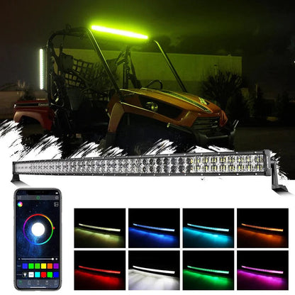 New 52″ V-PRO série courbé RGBW couleurs changeantes tout-terrain Barres LED pour ATV UTV SIDE BY SIDES – NOVADOMIO