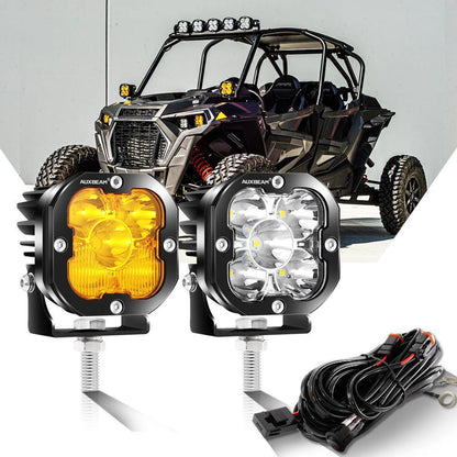 3″ 80 W 9 600 lm projecteurs LED compacts blanc&orange pour ATV UTV side-by-side 4×4 – NOVADOMIO