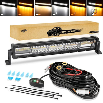 6 modes série 22″/30″/42″/50″ blanc&orange Barres LED – vue 25 – NOVADOMIO
