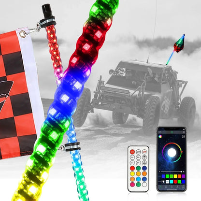3FT/4FT RGB LED fouet LED Rotating couleurs changeantes mât lumineux avec commande Bluetooth – NOVADOMIO
