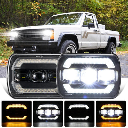 Lot de 2 7×6″ optique scellée phares LED avec feux de route/croisement jaune clignotant blanc DRL Lamps – NOVADOMIO