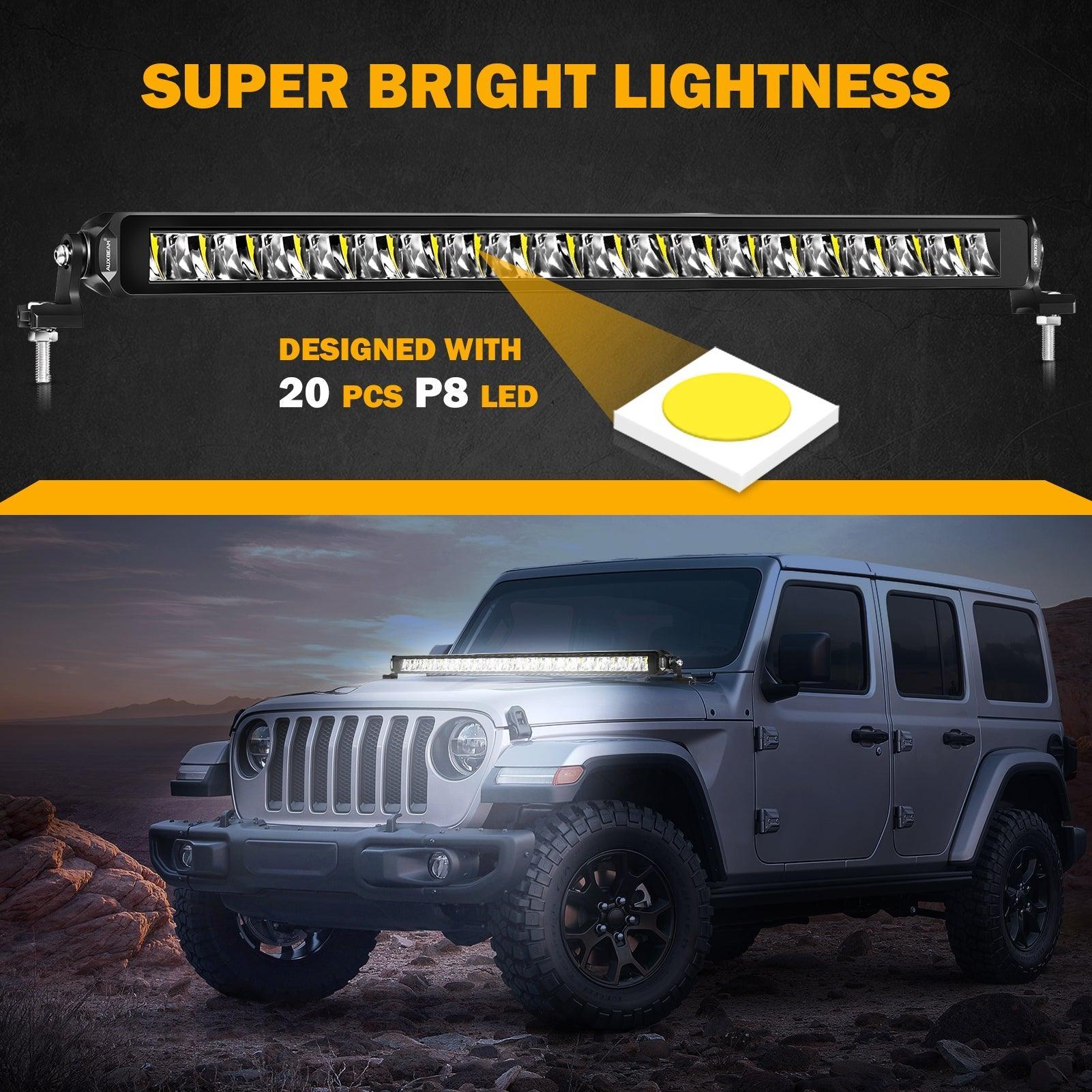 SP-basic série 22 Inch 100W 11000LM Single Row Off Road Barres LED – vue 3