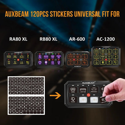 120 universel Stickers pour AC-1200/AR-600/RA80 XL/RB80 XL panneau de commande – vue 3 – NOVADOMIO