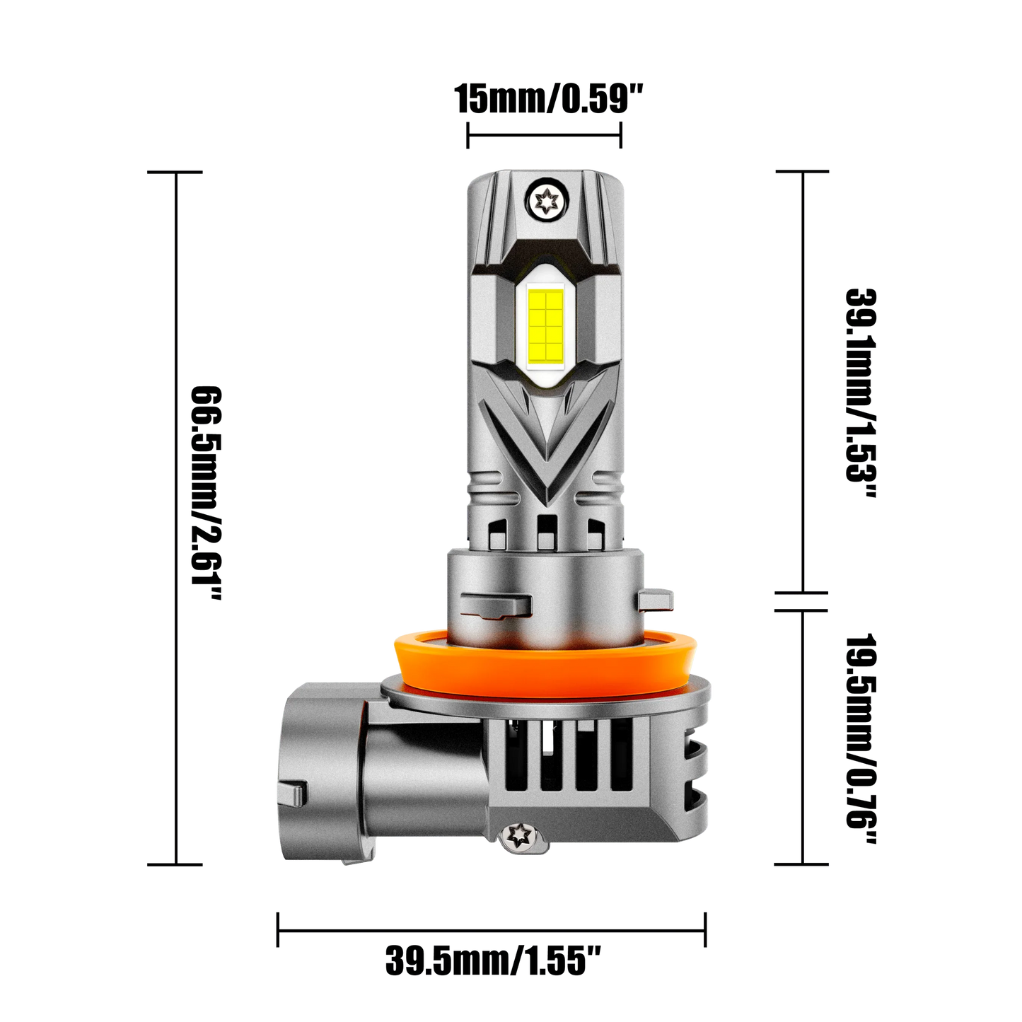 H11/H9/H8 Ampoules de phare LED Q25S série 1:1 format compact 90W 22000LM 6500K blanc froid – 2 ampoules – vue 8