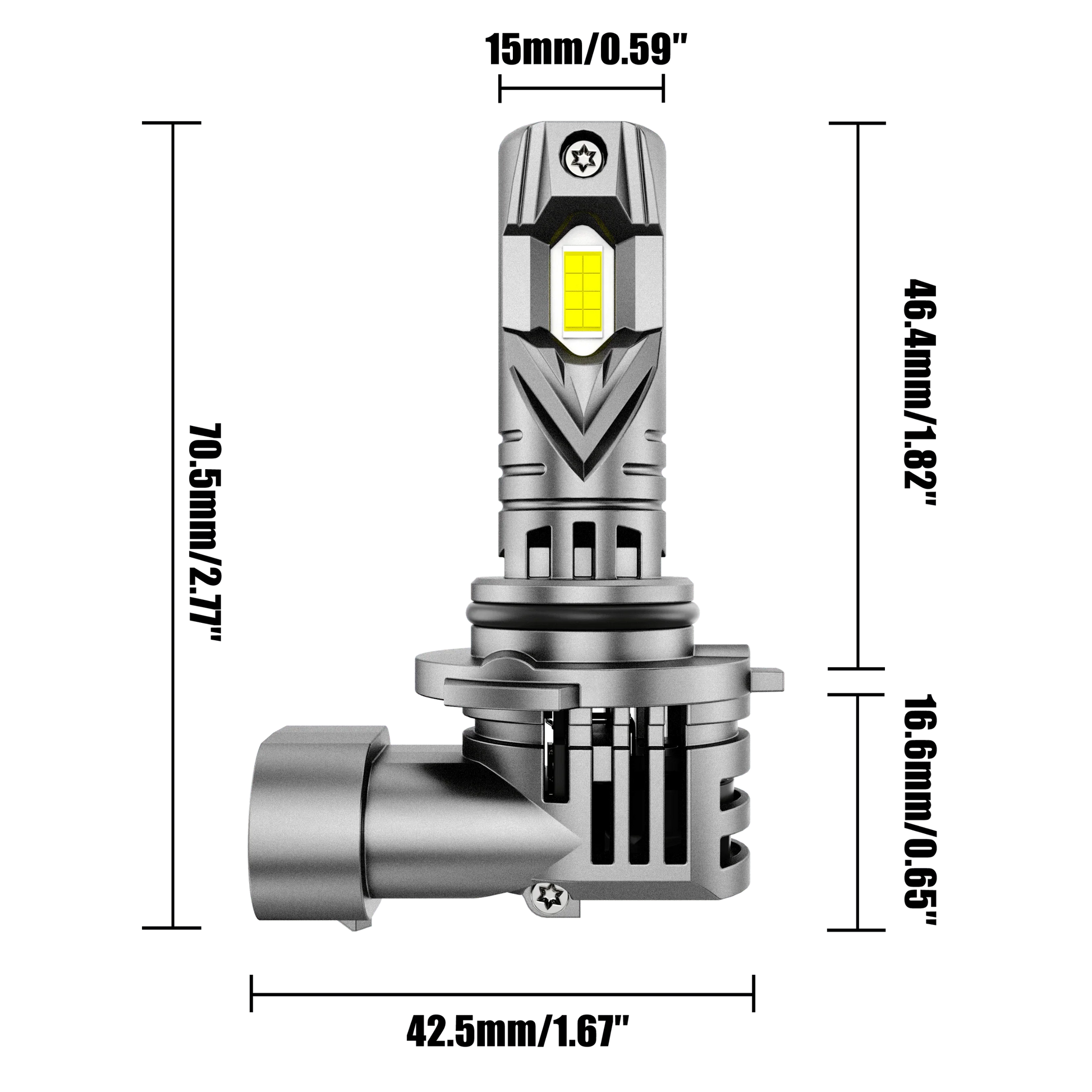 9005+9006 Ampoules de phare LED Q25S série 1:1 format compact 90W 22000LM 6500K blanc froid – 4 ampoules – vue 8
