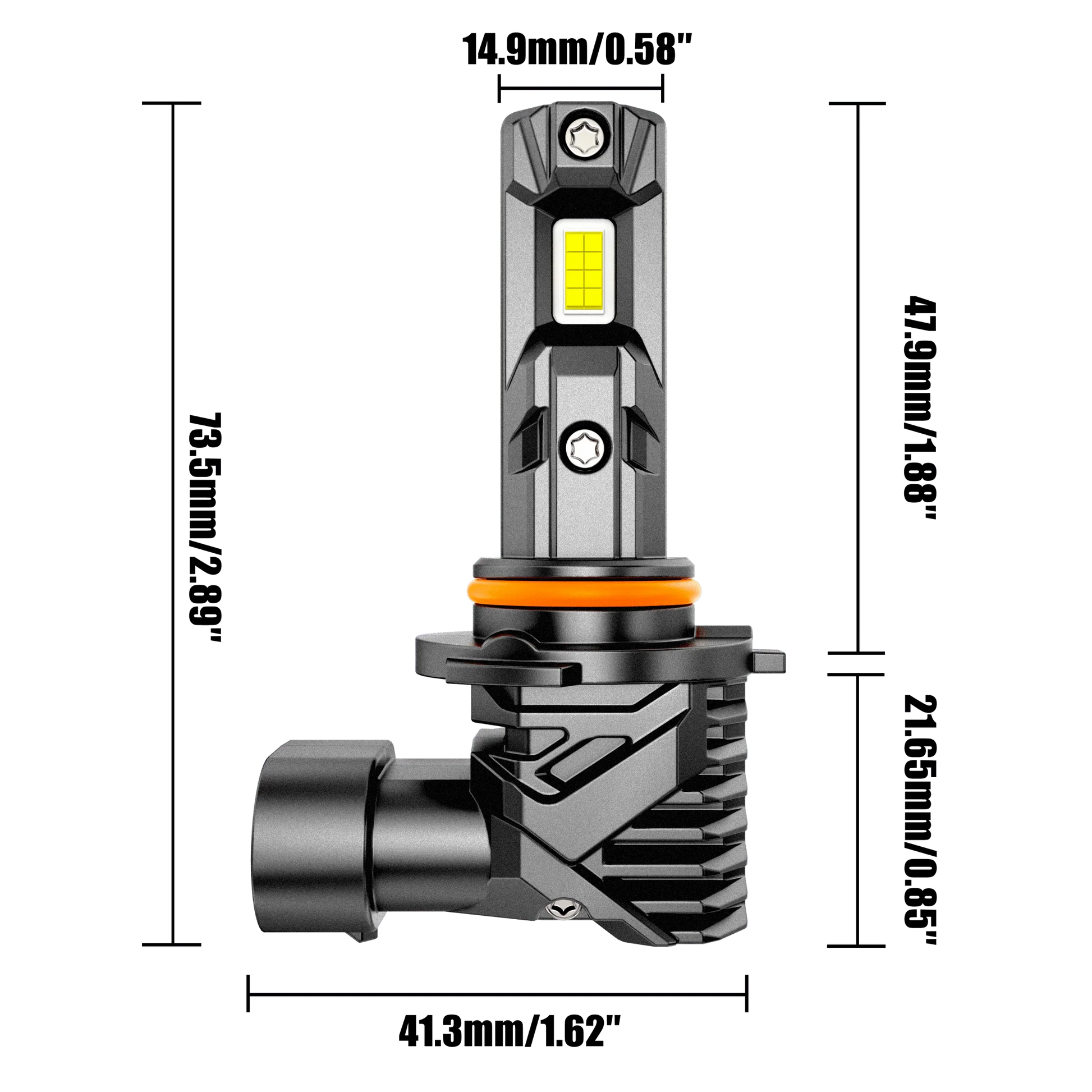 9005/HB3 Ampoules de phare LED/Fog Lights Q15 série sans ventilateur&Wireless 60W 18000LM 6500K blanc froid – 2 ampoules – v…